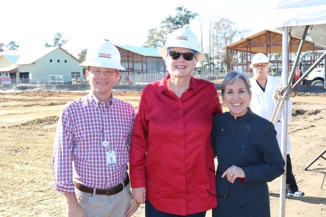 Gayla at construction site